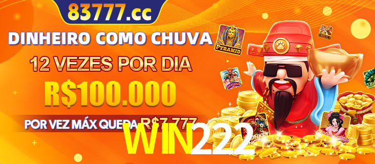 Banner do programa de recompensas Recomende para amigos do WIN222, detalhando os bônus por convidar amigos, com prêmios que chegam a R$288.888.